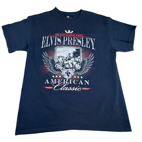 Elvis Presley Graceland American Classic T Shirt Large Black King of Rock Roll - Picture 2 of 5